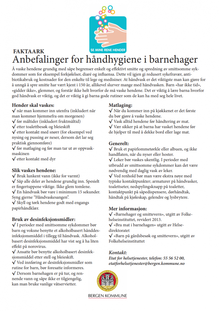 TIPS: Hygiene Og Smittevern I Barnehagen - PVS